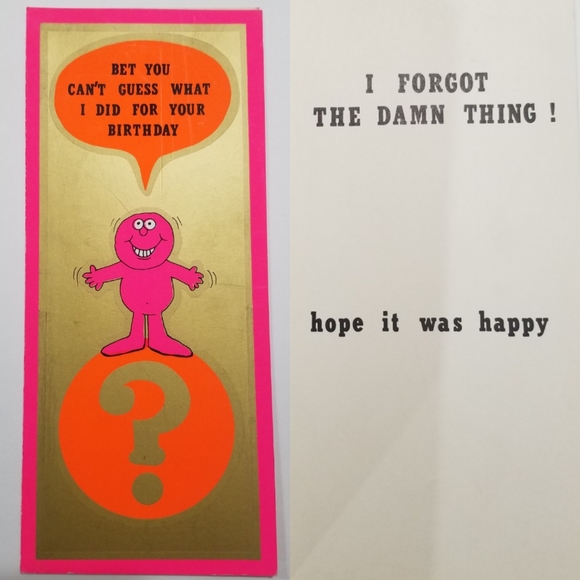 1971 Original Hi Brows Belated Birthday Card - Picture 7 of 8